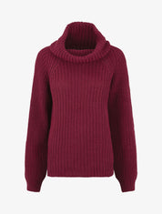 Pull en maille à col roulé loose - Violine - 1