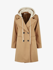 Manteau à capuche style sweat - Camel - 1