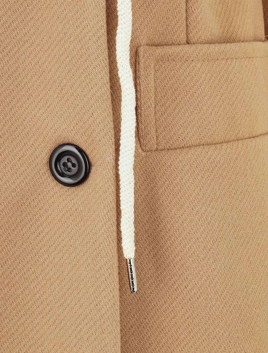Manteau à capuche style sweat - Camel - 3