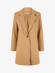Manteau strié à col cranté - Camel - 1