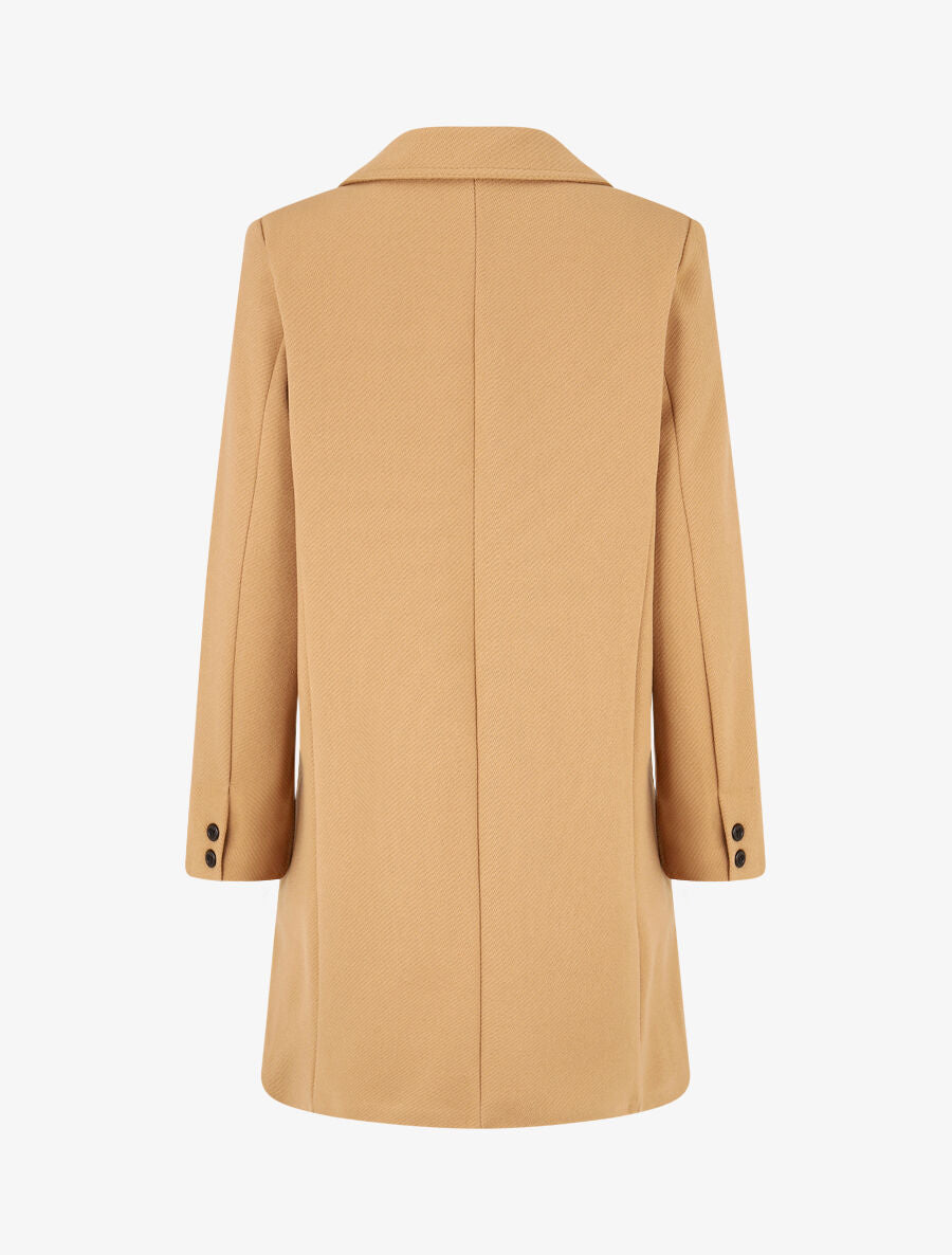 Manteau strié à col cranté - Camel - 2