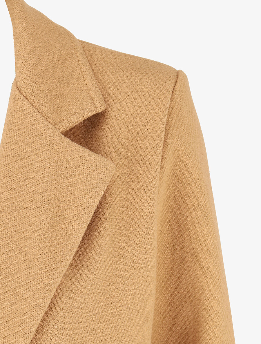Manteau strié à col cranté - Camel - 3