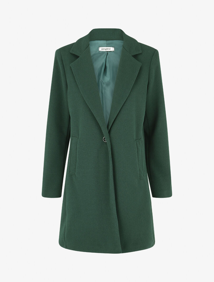 Manteau strié à col cranté - Vert sapin - 5
