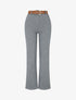 Pantalon droit à imprimé chevron - Gris - 4