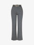Pantalon long uni ceinturé - Gris - 1