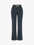 Pantalon long uni ceinturé - Marine - 4