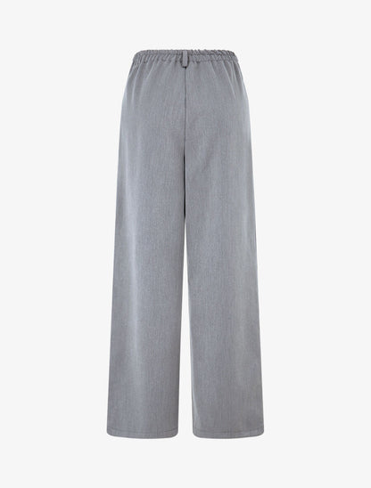 Pantalon ample à taille élastiquée - Gris - 2