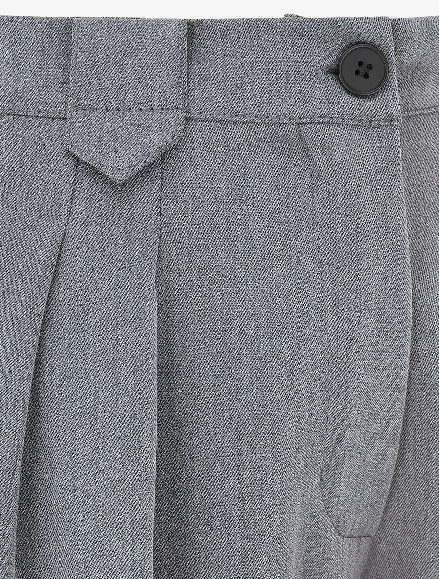 Pantalon ample à taille élastiquée - Gris - 3