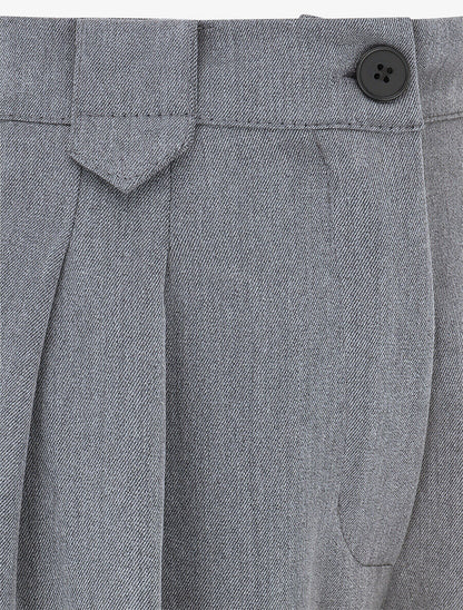 Pantalon ample à taille élastiquée - Gris - 3