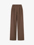 Pantalon ample à taille élastiquée - Marron - 1