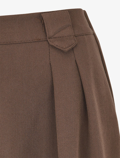 Pantalon ample à taille élastiquée - Marron - 3