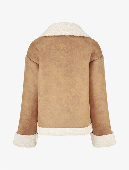 Manteau zippé style aviateur - Camel - 2