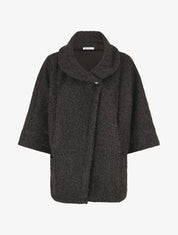 Manteau mi-long duveteux - Noir - 4