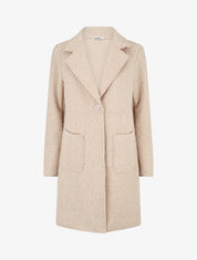 Manteau long uni duveteux - Beige - 5