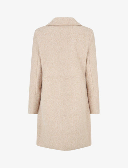 Manteau long uni duveteux - Beige - 2