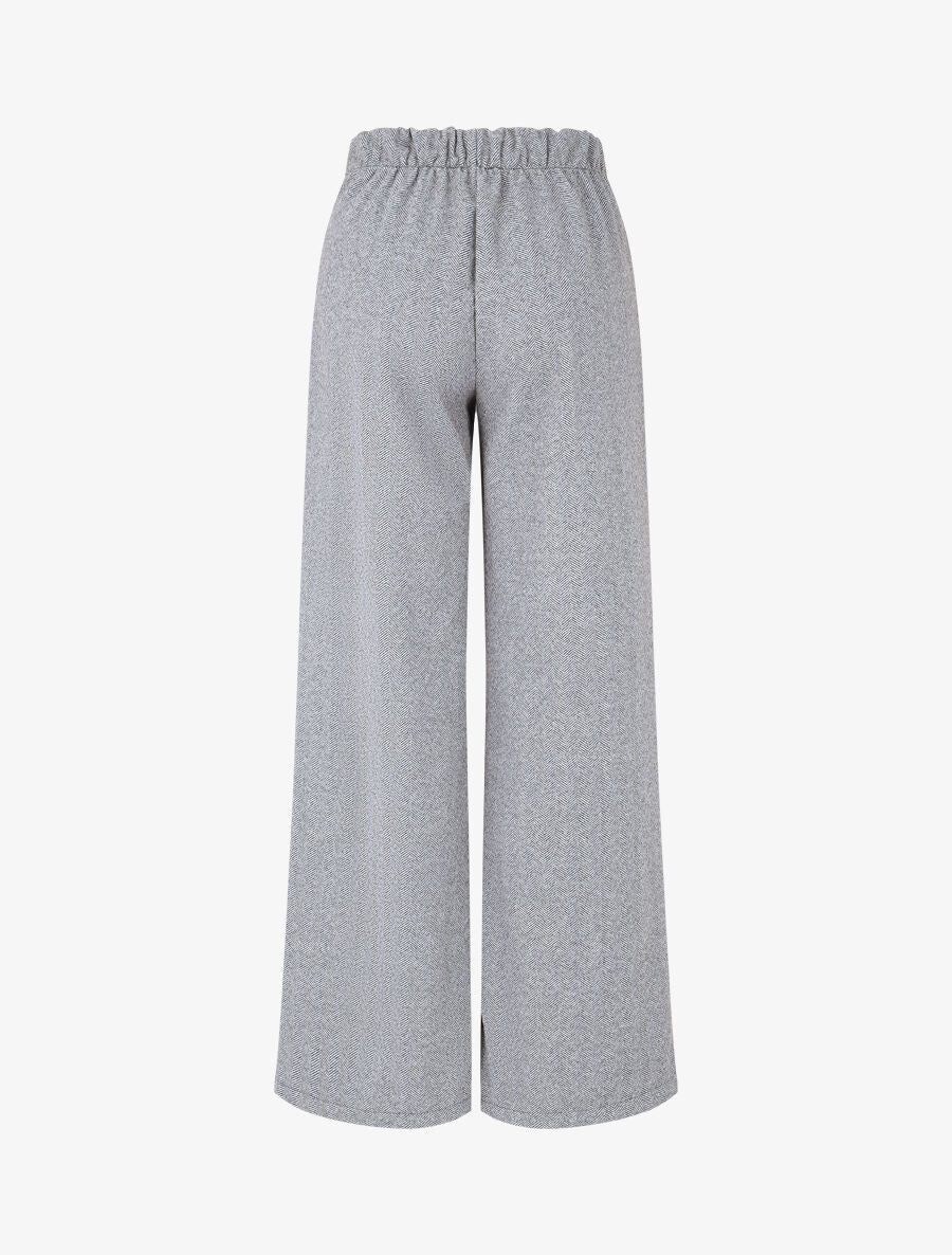 Pantalon droit à imprimé chevron - Noir - 2