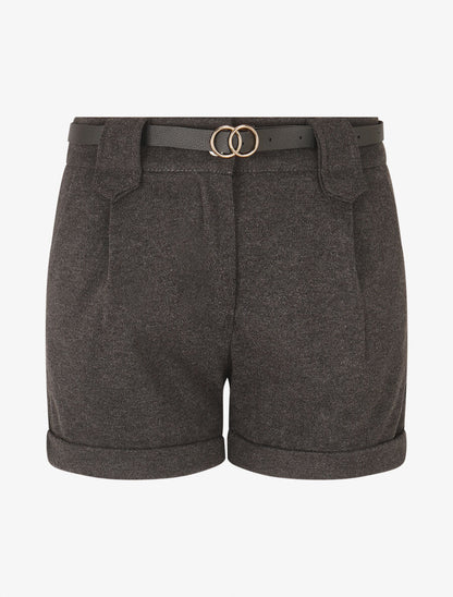 Short épais ceinturé à revers - Anthracite - 1