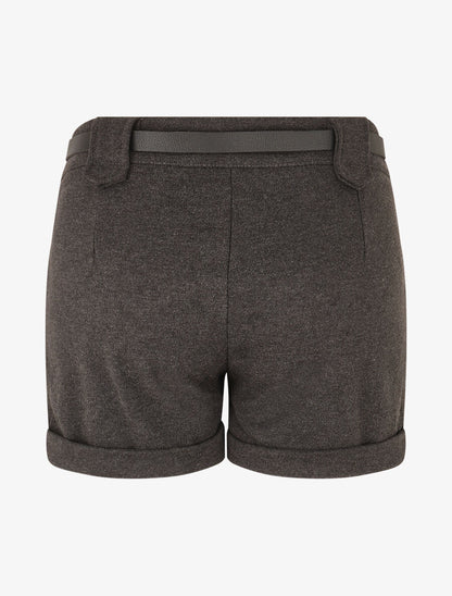 Short épais ceinturé à revers - Anthracite - 2