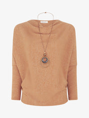 Pull côtelé et irisé - Camel - 5