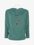 Pull côtelé et irisé - Vert - 1
