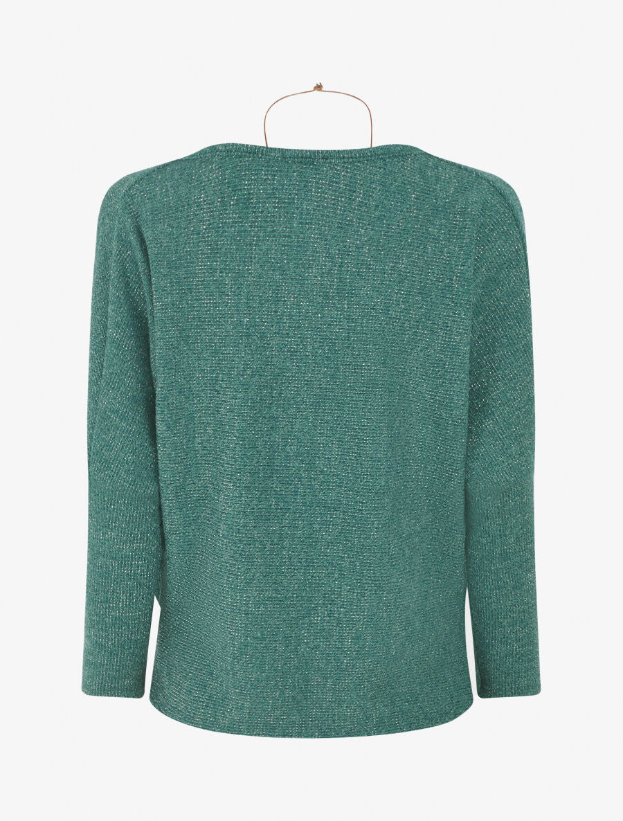 Pull côtelé et irisé - Vert - 2