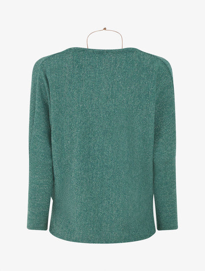 Pull côtelé et irisé - Vert - 2