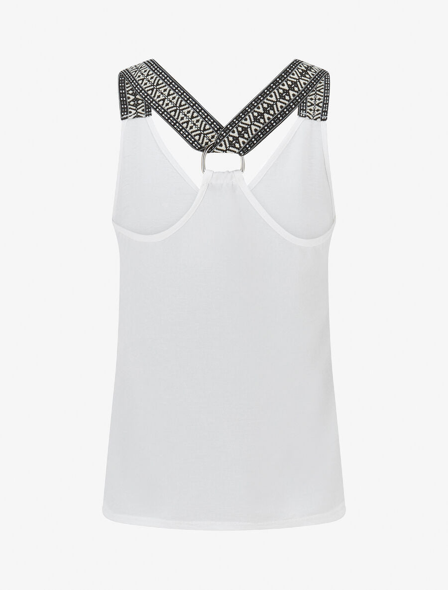 Top droit dos nageur et bretelles fantaisies - Blanc - 2
