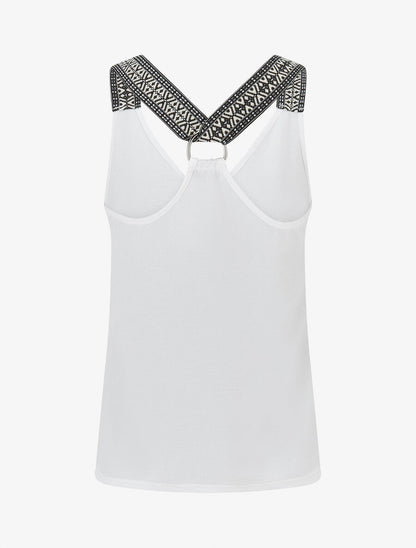 Top droit dos nageur et bretelles fantaisies - Blanc - 2