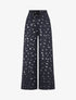 Pantalon élastiqué imprimé plumes irisées - Marine - 4