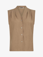 Top texturé sans manches - Camel - 4