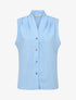 Top uni sans manches boutonné - Bleu - 1