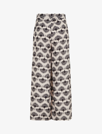 Pantalon ample taille haute imprimé dandelion - Noir - 2