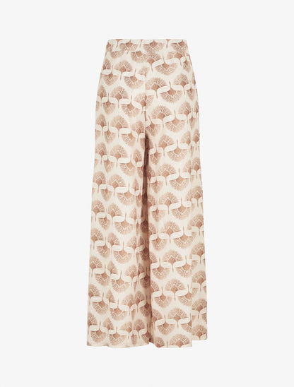 Pantalon ample taille haute imprimé dandelion - Taupe - 2