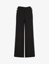 Pantalon ample taille haute à boutons - Noir - 1