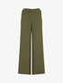 Pantalon ample taille haute à boutons - Kaki - 1