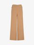 Pantalon ample taille haute à boutons - Camel - 4