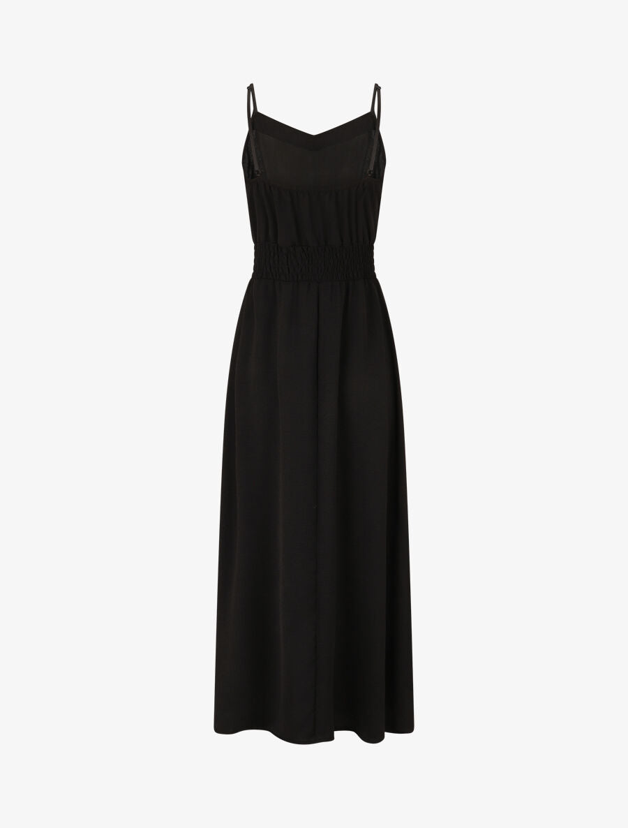 Robe unie élastiquée - Noir - 2