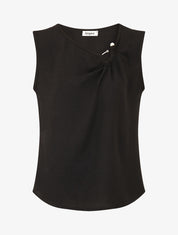 Top sans manches à col asymétrique - Noir - 4