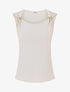Débardeur droit à bretelles bijou - Beige - 1