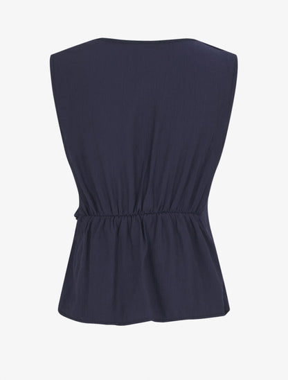 Top droit sans manches à boucle - Marine - 2