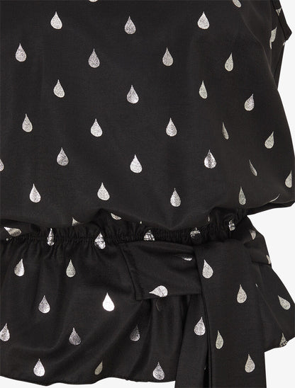 Top droit sans manches flocage gouttes irisées - Noir - 3