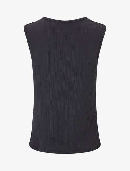 Top droit sans manches à broche plume - Marine - 2