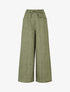 Pantalon élastiqué uni à poches plaquées - Kaki - 1