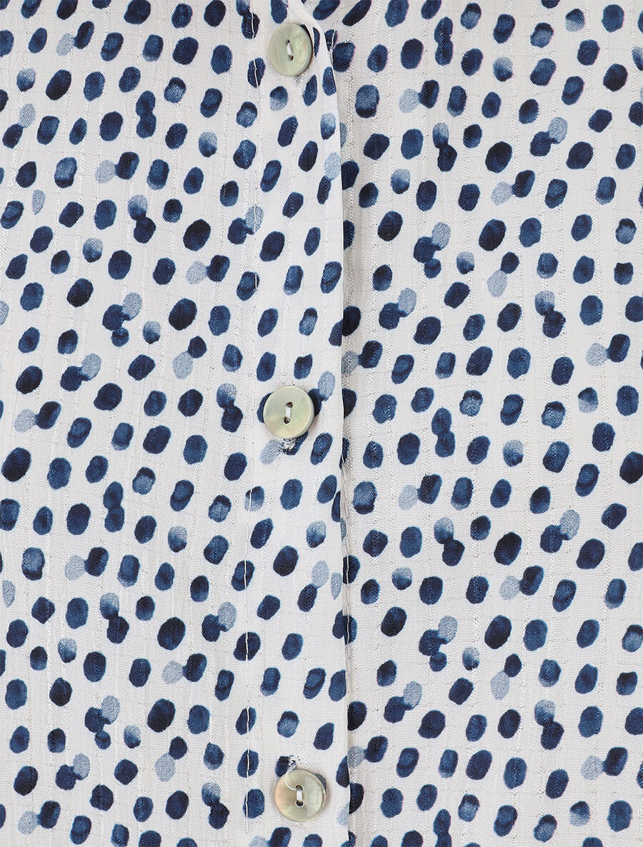 Chemise sans manches à pois - Marine - 3