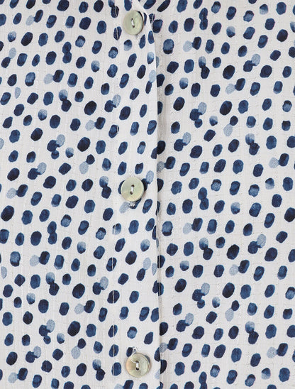 Chemise sans manches à pois - Marine - 3