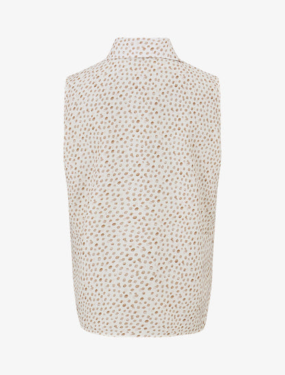 Chemise sans manches à pois - Beige - 2