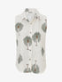 Chemise sans manches imprimé palmier - Kaki - 1
