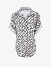 Chemise à manches retroussables imprimé fantaisie - Noir - 4