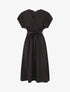 Robe longue unie à manches courtes - Noir - 1