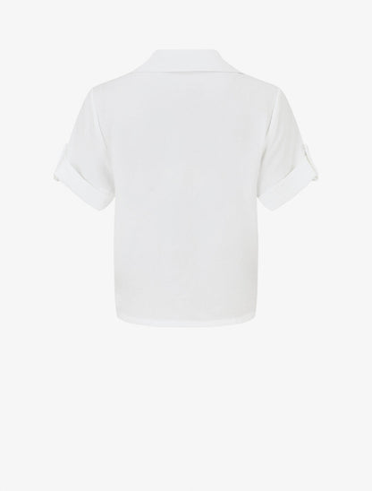 Chemise unie boutonnée - Blanc - 2